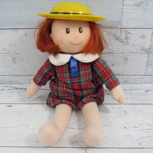 Vintage Kids Gifts Madeline 12" Plush Soft Stuffed Doll Vinyl Head Hat 2000
